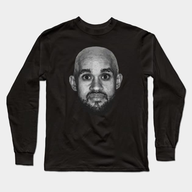 Bald Derrick White Funny Vintage Face Long Sleeve T-Shirt by rattraptees